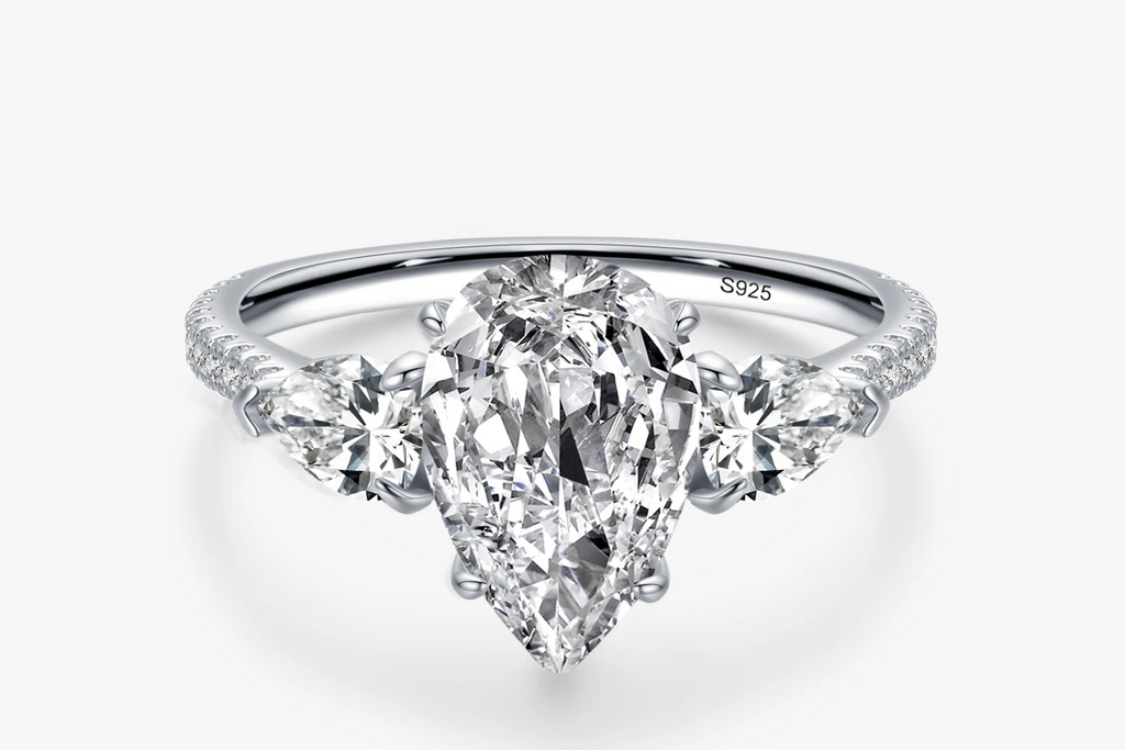 Elegant Pear Cut Zirconia Ring