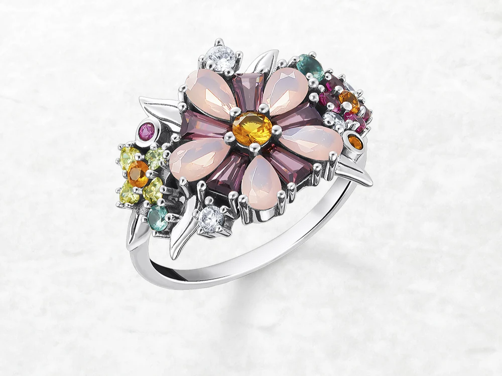 Colorful Blossom Fashion Ring