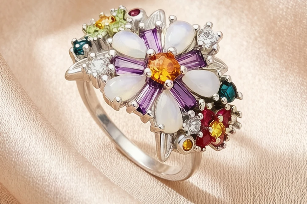 Colorful Blossom Fashion Ring