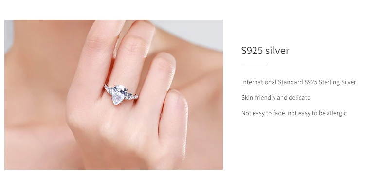 Elegant Pear Cut Zirconia Ring