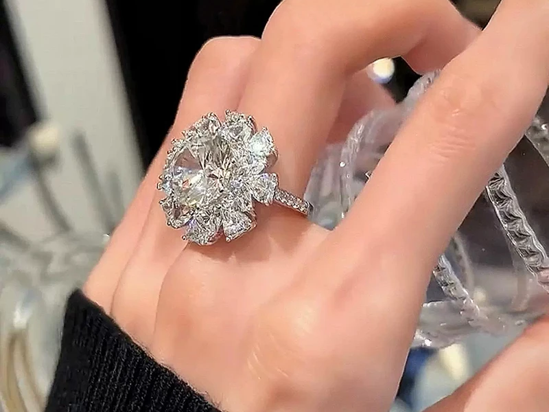 Elegant Moissanite Cocktail Ring