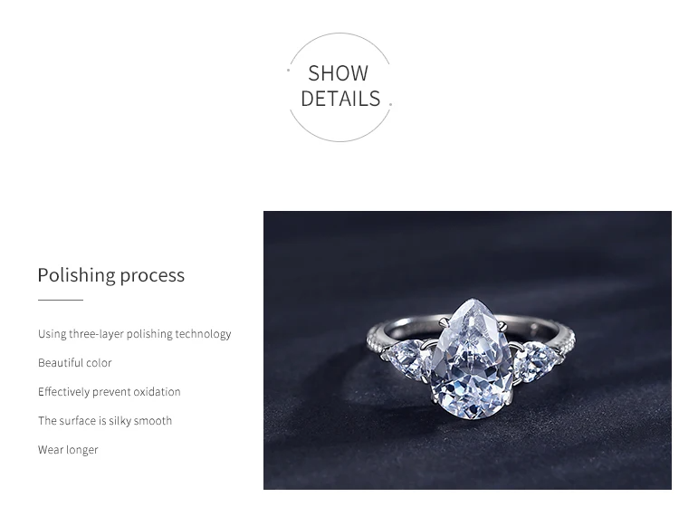 Elegant Pear Cut Zirconia Ring