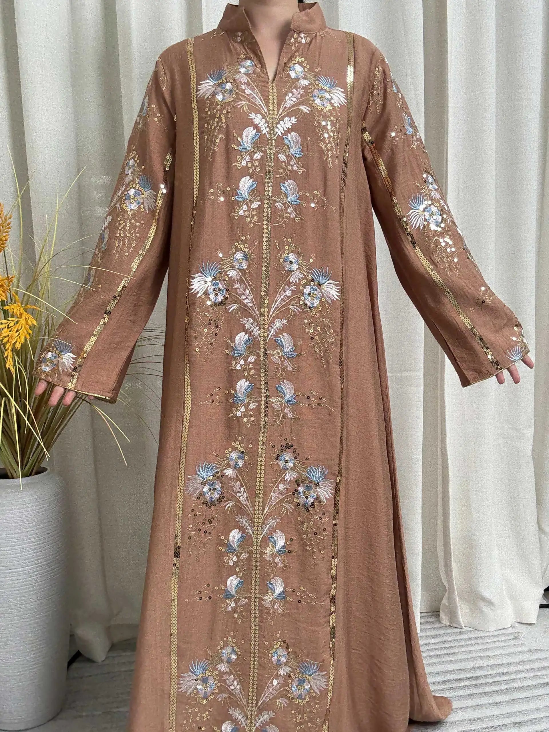 Floral Embroidery Muslim Abaya