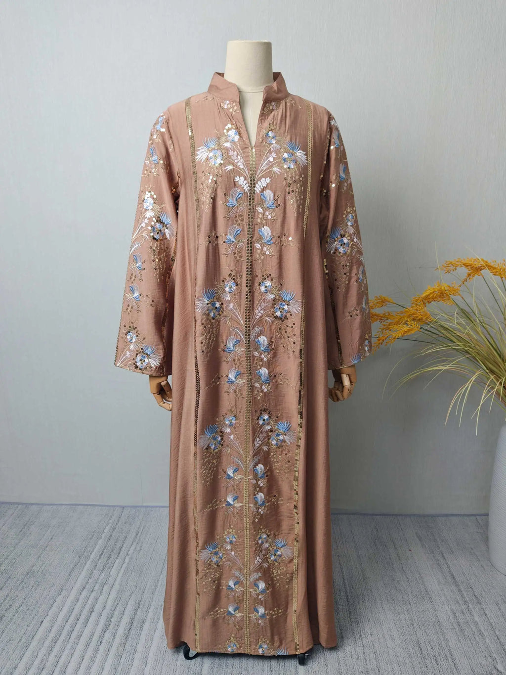 Floral Embroidery Muslim Abaya