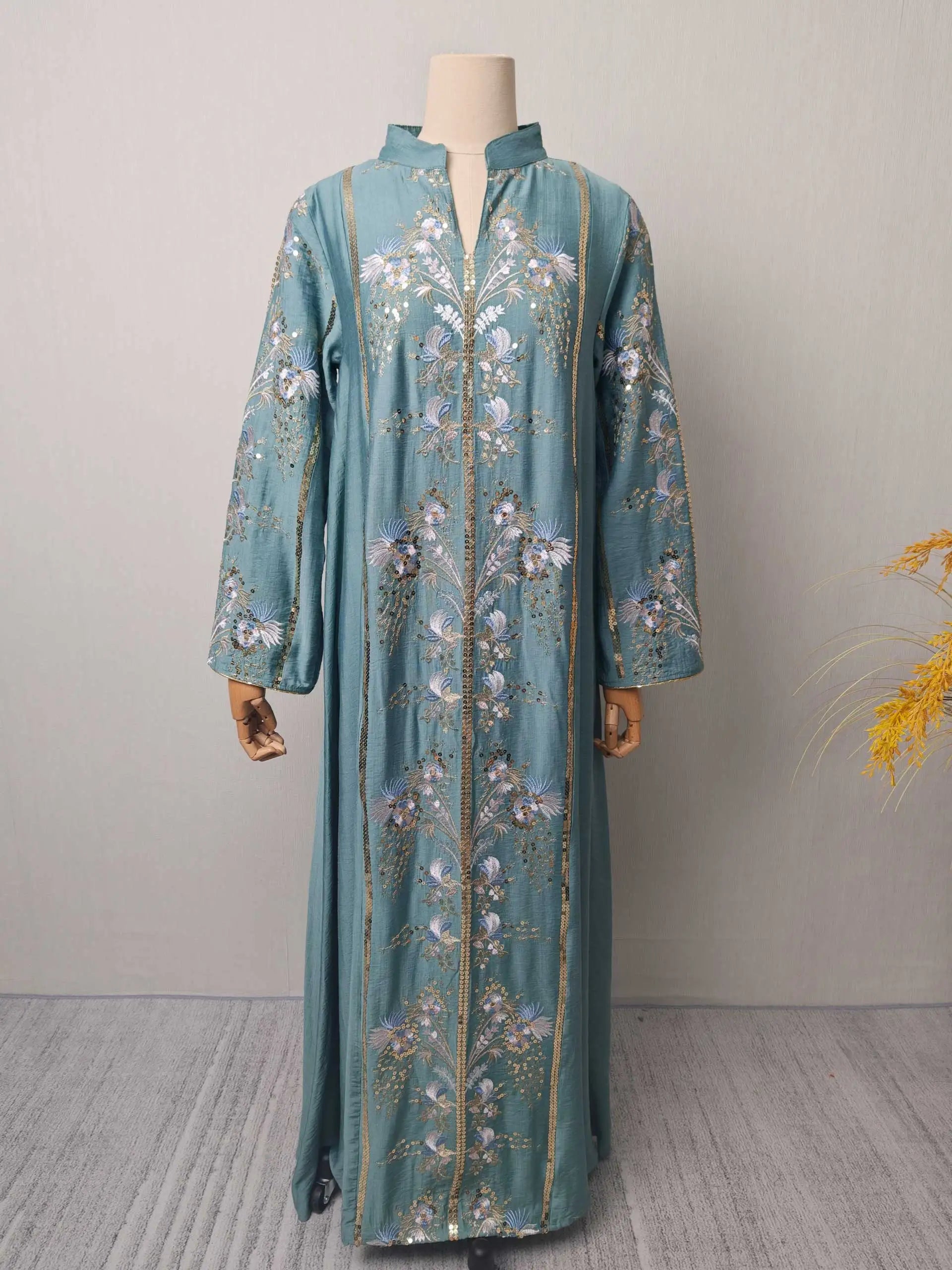 Floral Embroidery Muslim Abaya
