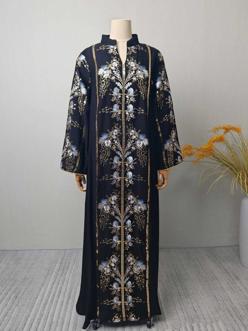 Floral Embroidery Muslim Abaya