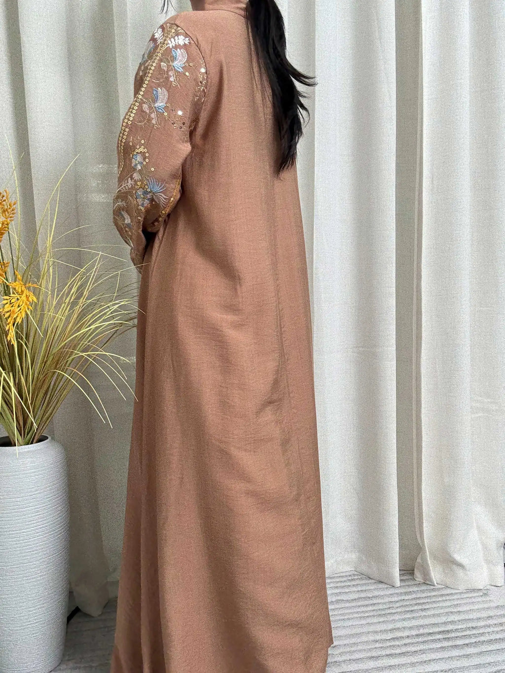 Floral Embroidery Muslim Abaya
