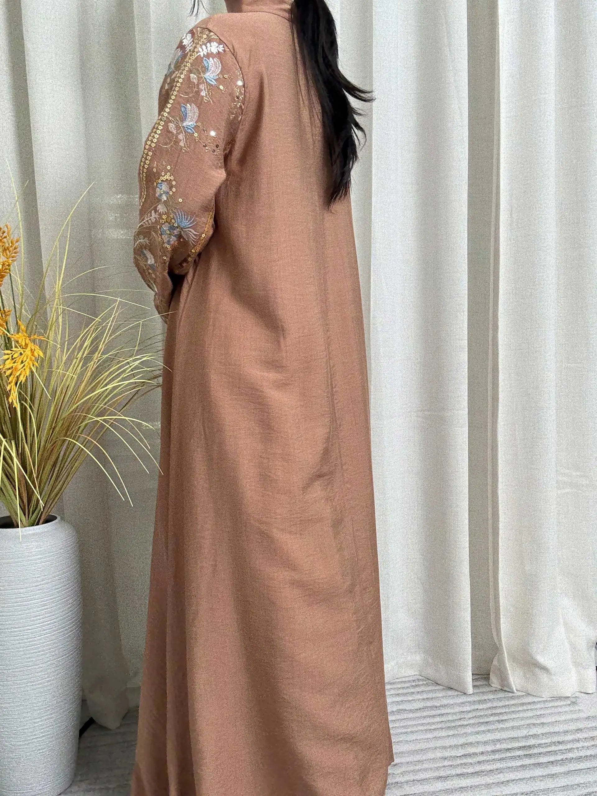 Floral Embroidery Muslim Abaya