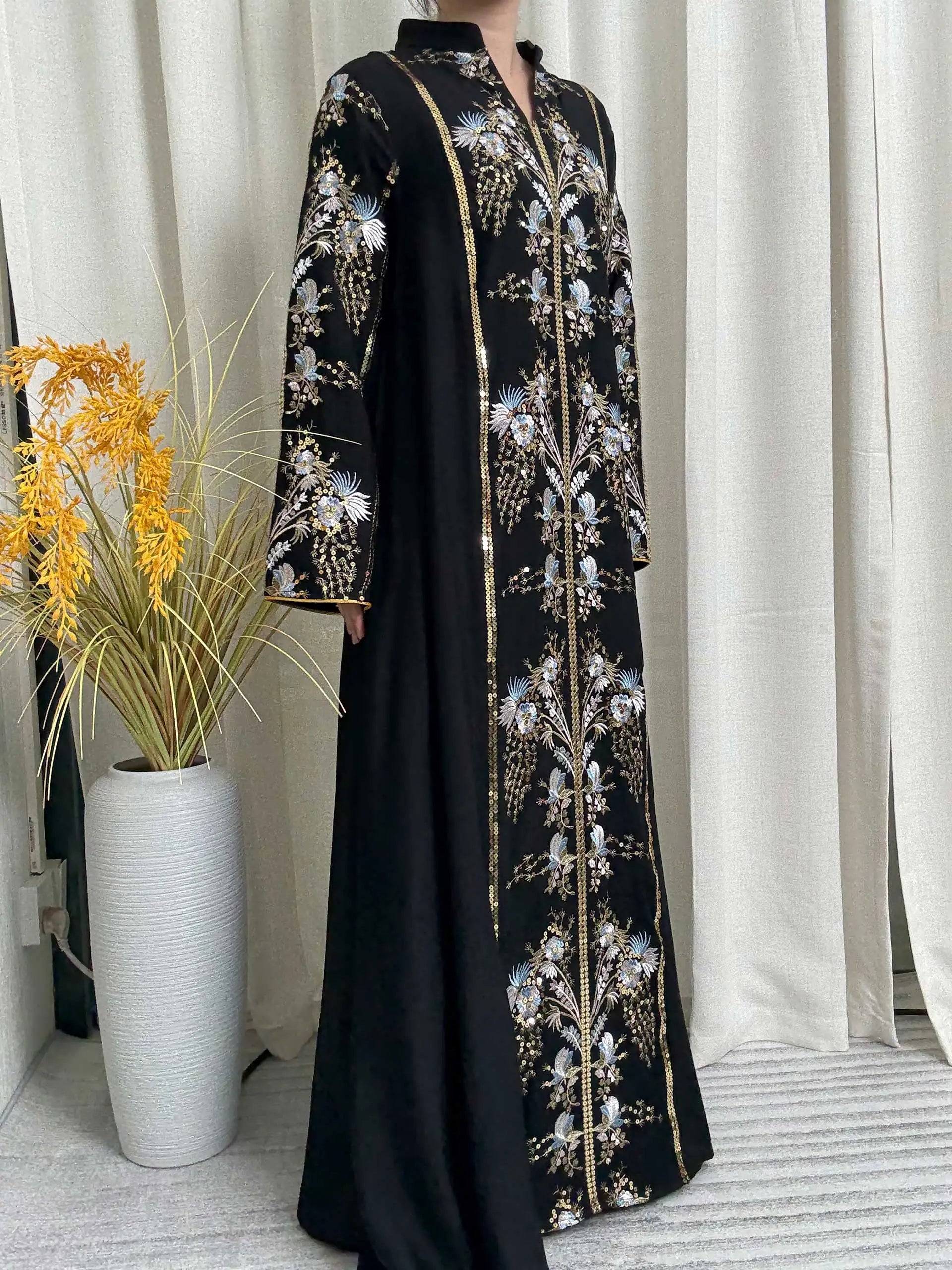 Floral Embroidery Muslim Abaya