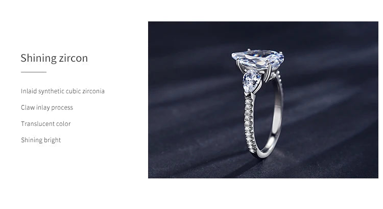 Elegant Pear Cut Zirconia Ring