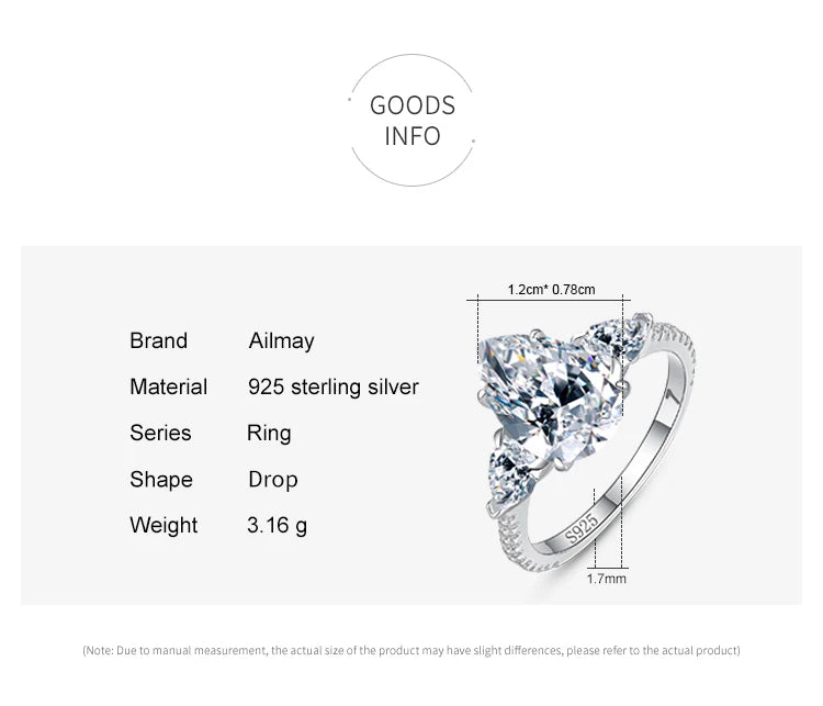 Elegant Pear Cut Zirconia Ring