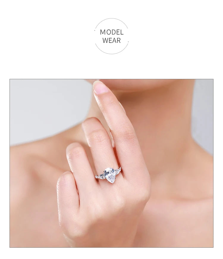Elegant Pear Cut Zirconia Ring