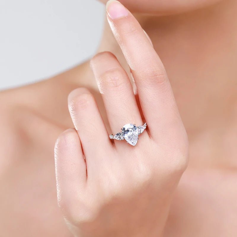 Elegant Pear Cut Zirconia Ring