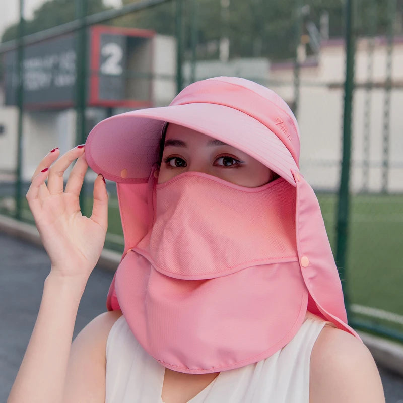 COKK Summer Hats For Women Sun Hat With Breathable Suncreen Outdoor Bicycling Beach Cap Visor Wide Brim Sunhat Female New