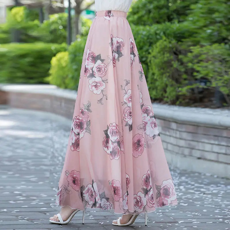 Elegant High-Waist Long Skirt