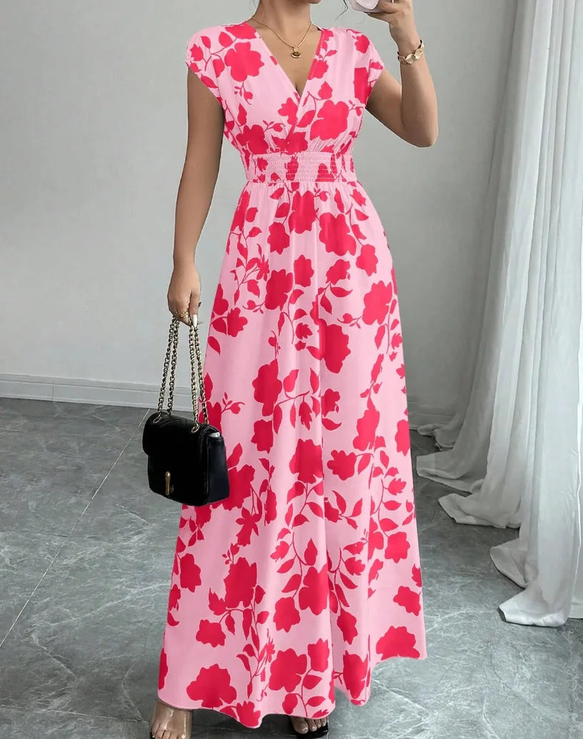 Floral Print Summer Long Dress