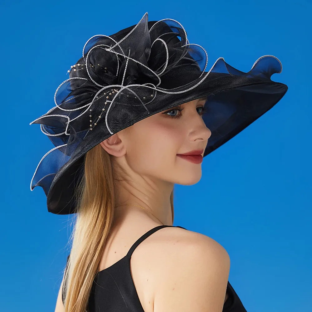 Solid Color Flowers Women Derby Hat