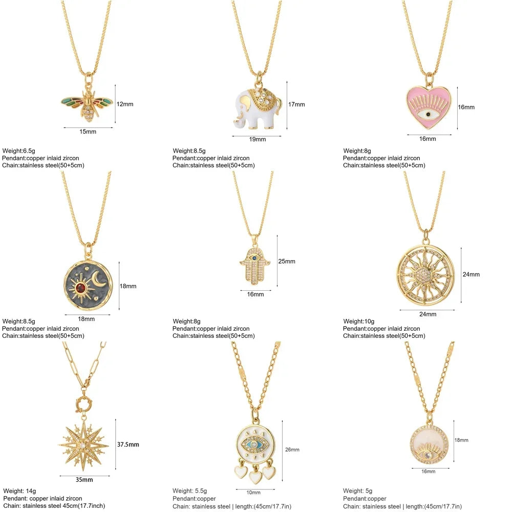 Multi-Charm Pendant Necklace