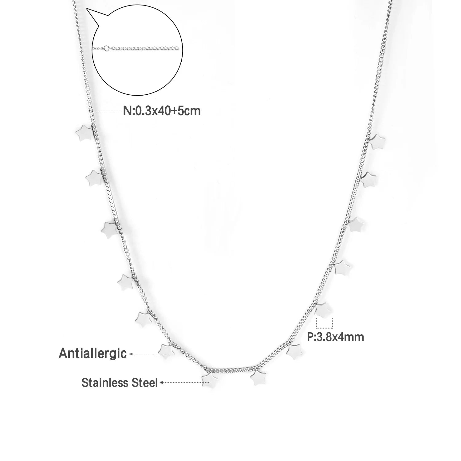 Golden Star Heart Necklace