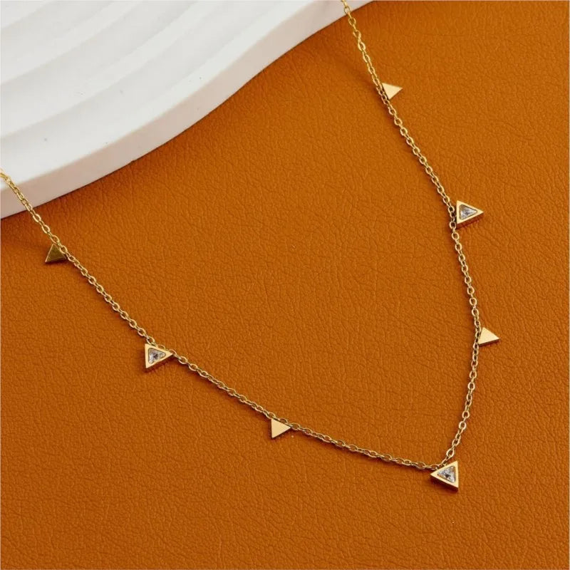 Stainless Steel Zircon Necklace