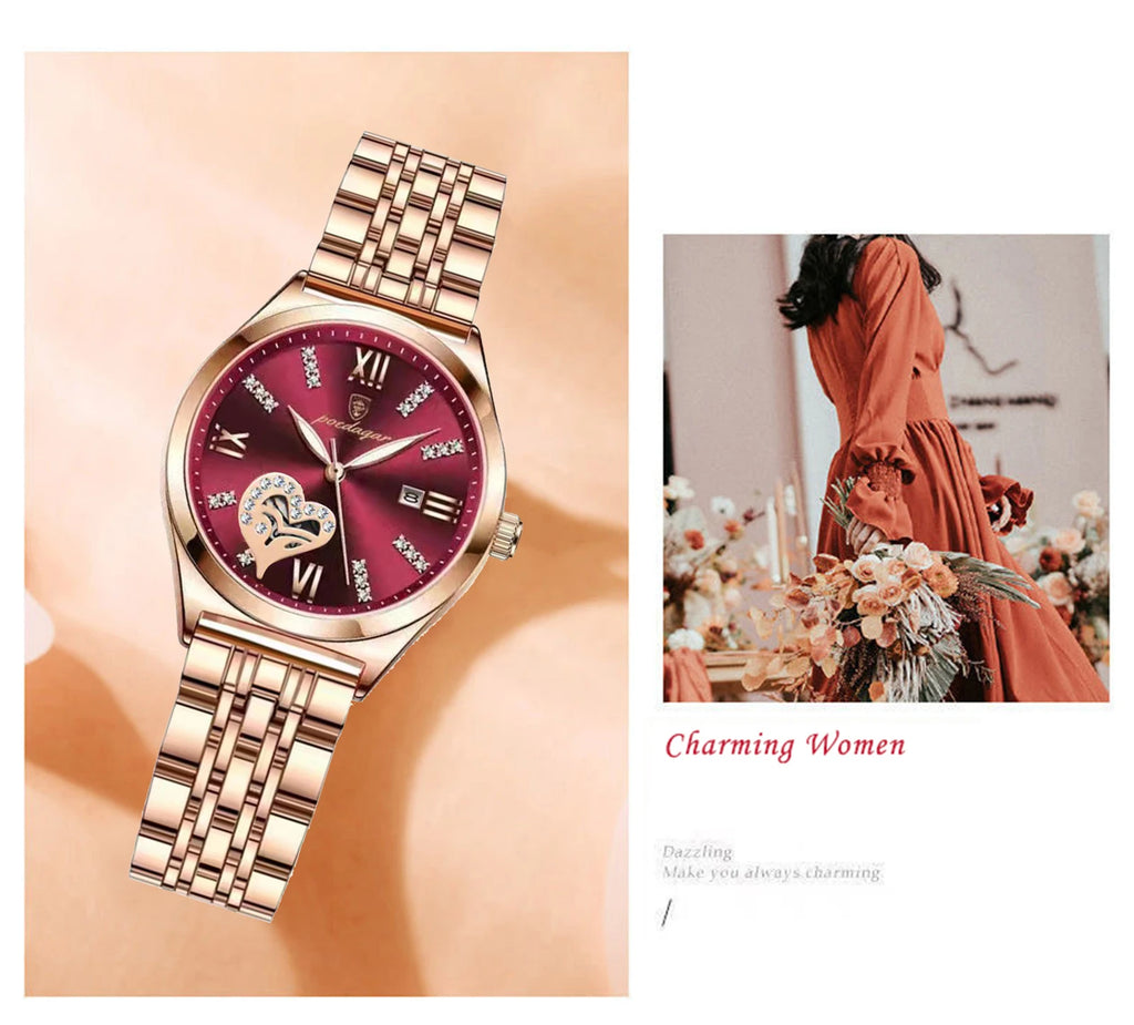 Elegant Stainless Steel Ladies Watch