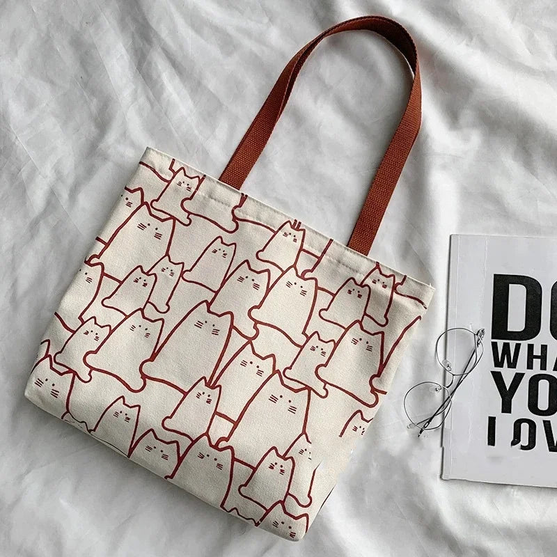 Cute Cat Shopper Handbags