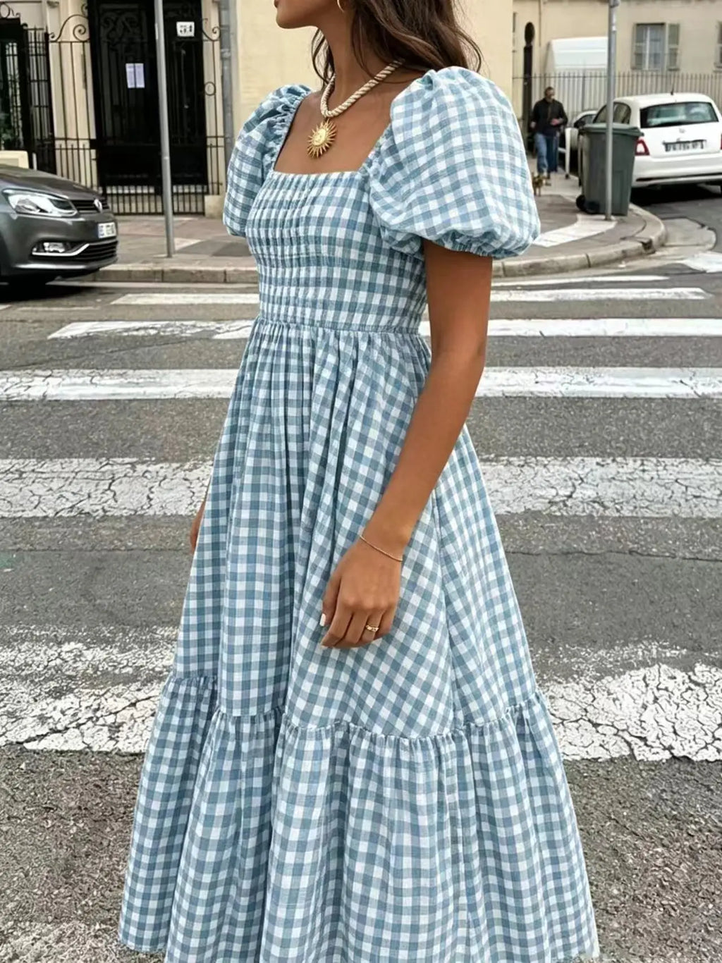 Casual Chic Gingham Maxi Dress