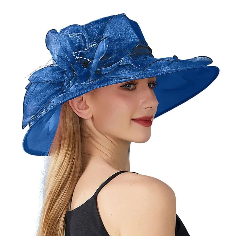 Solid Color Flowers Women Derby Hat