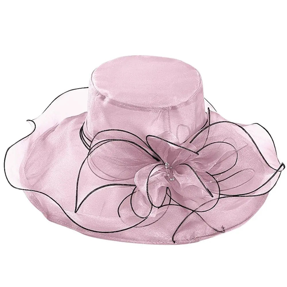 Solid Color Flowers Women Derby Hat