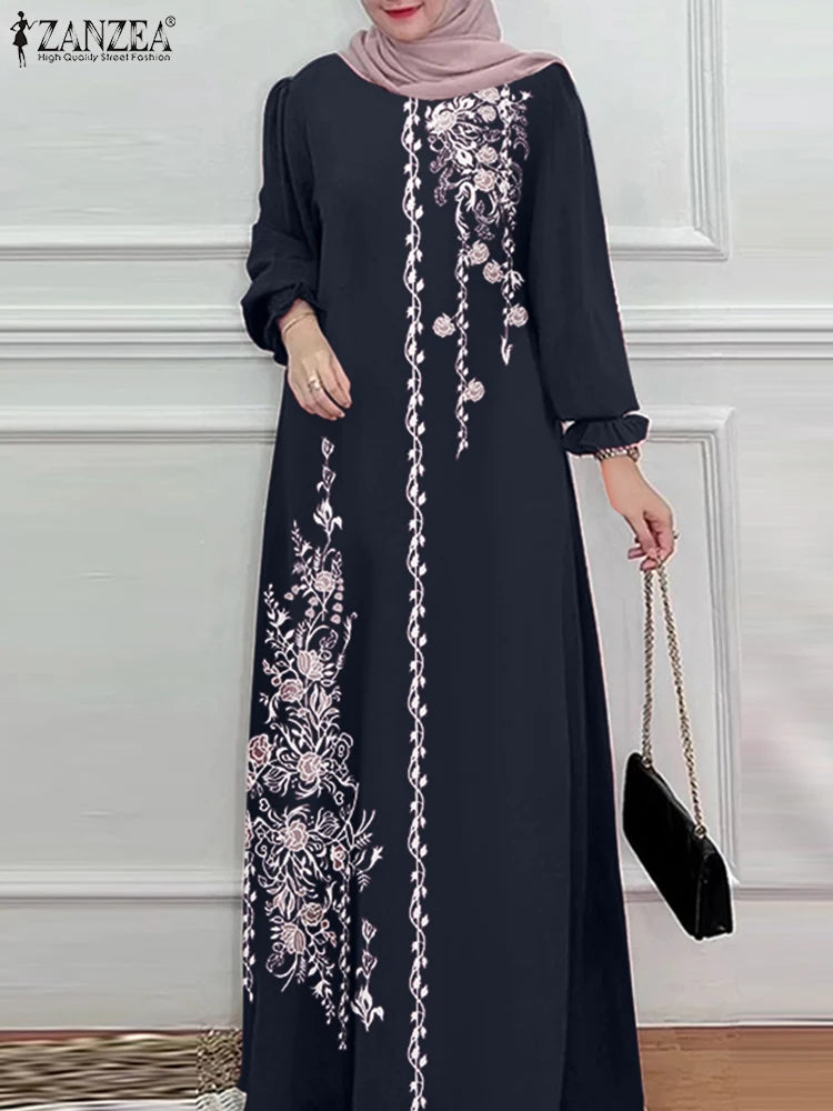 ZANZEA Vintage Floral Bohemian Maxi Dress