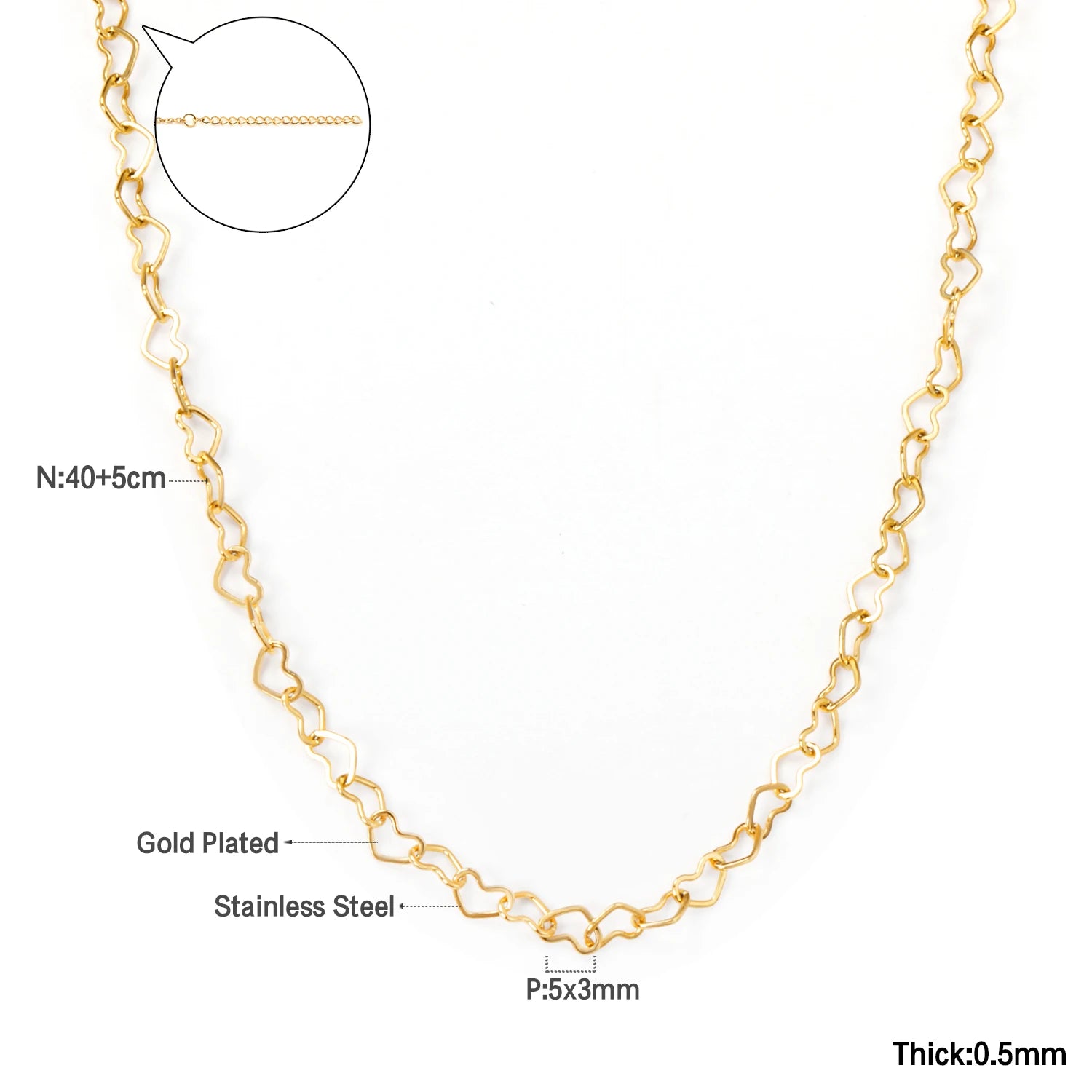 Golden Star Heart Necklace