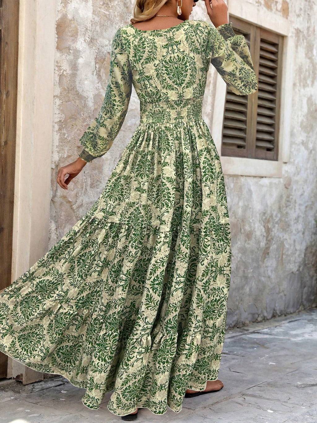 Women's Floral V-Neck Maxi Dress