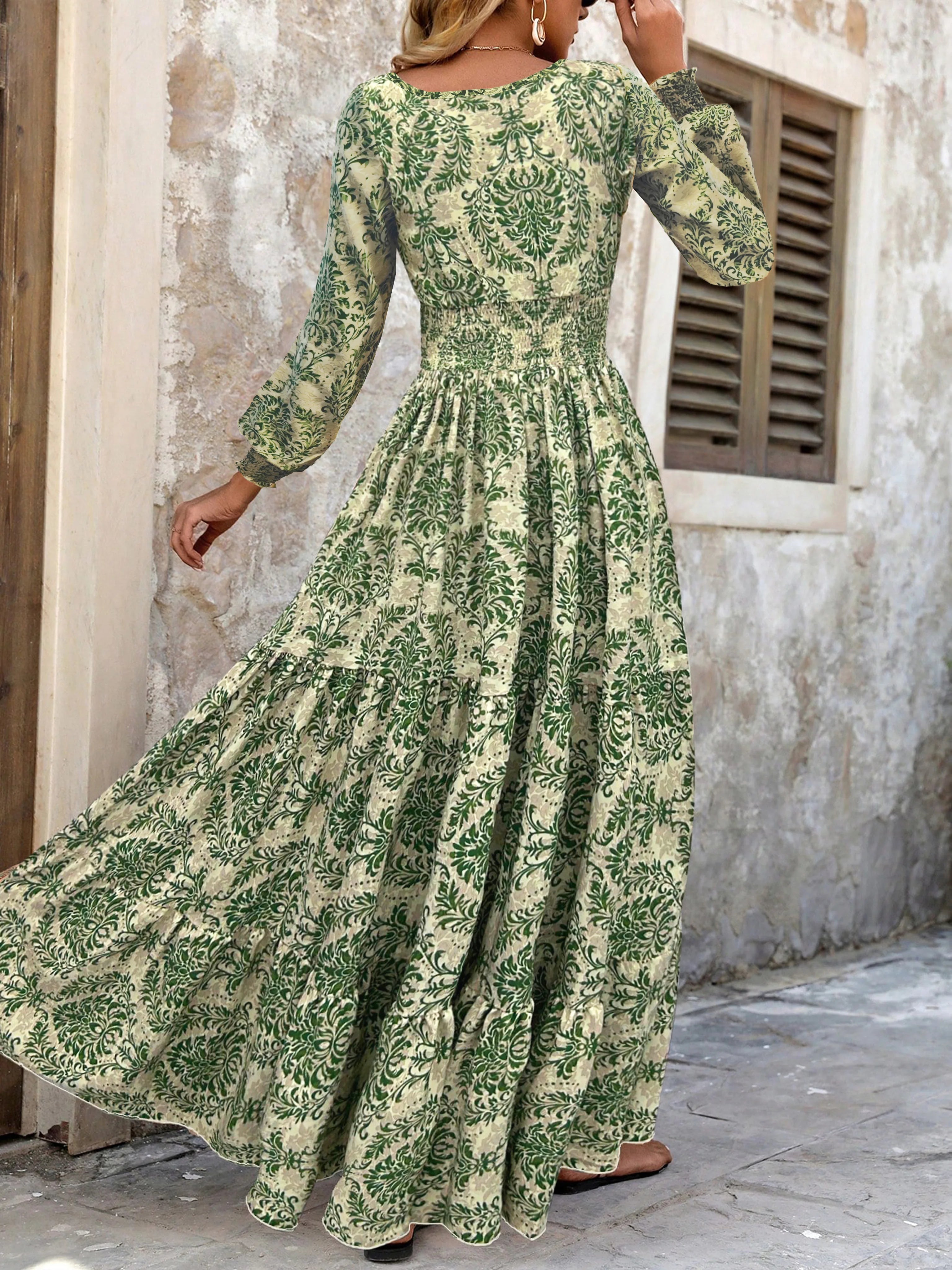 Women's Floral V-Neck Maxi Dress