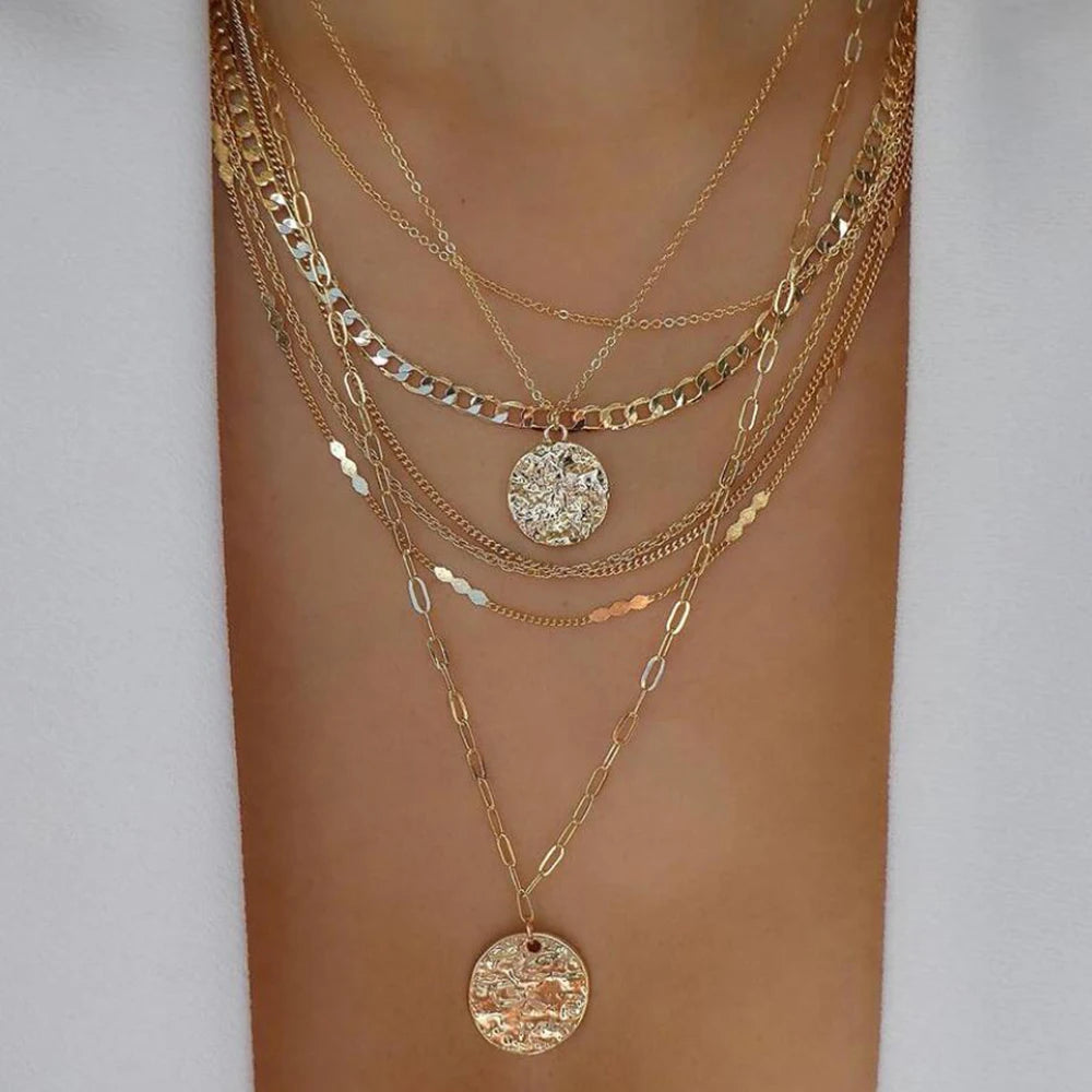 Multi-Layer Pendant Necklace Set