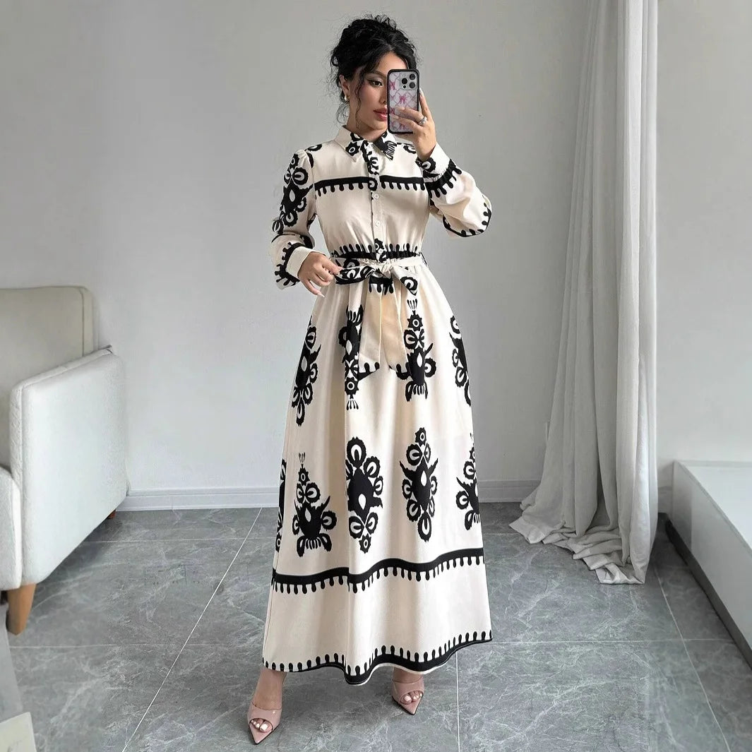 Printed Ankle-Length Maxi Dress