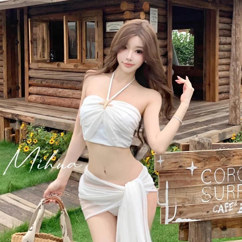 Watercolor Bikini Three-Piece Set