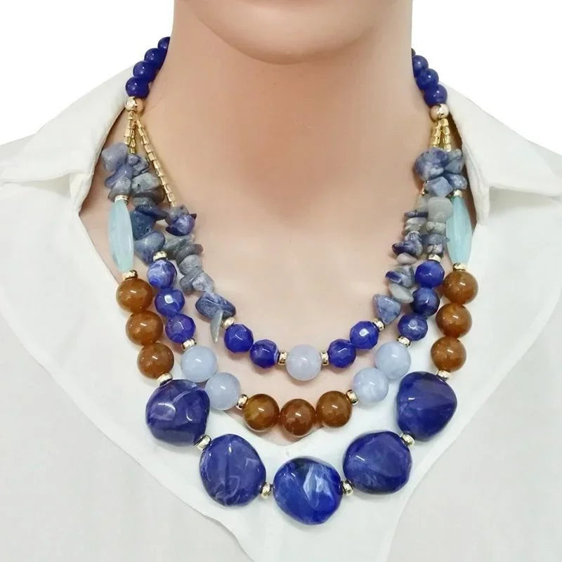 Collier ras du cou coloré pour femmes, bijoux fantaisie, bracelet africain en pierre naturelle pour femmes
