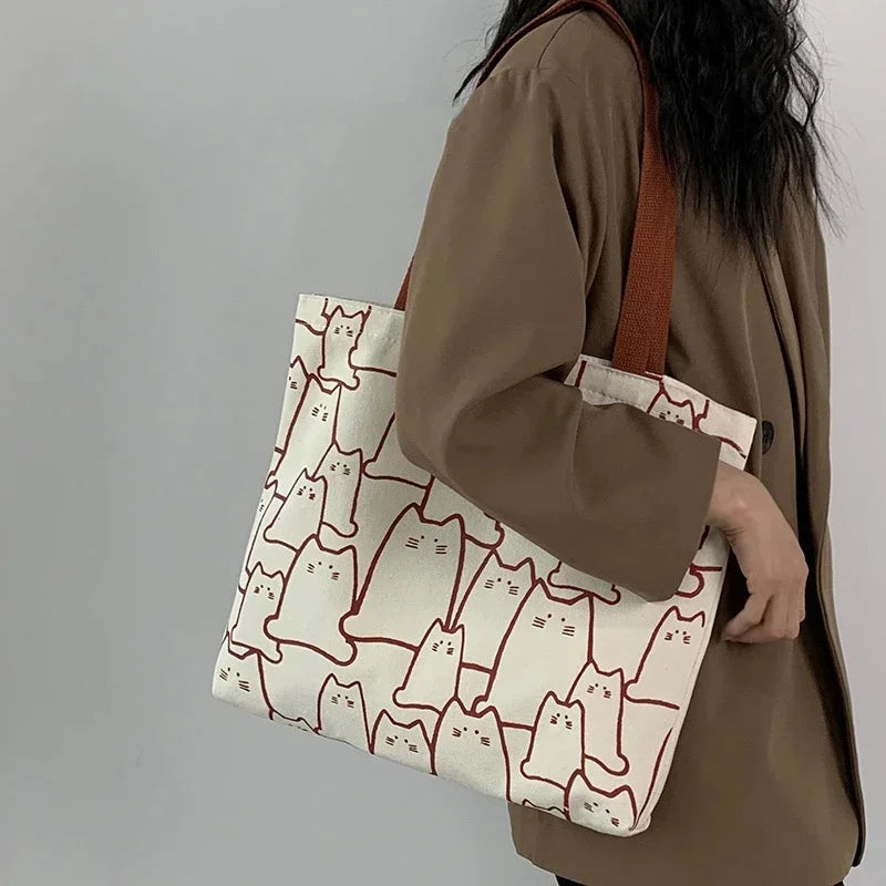 Cute Cat Shopper Handbags