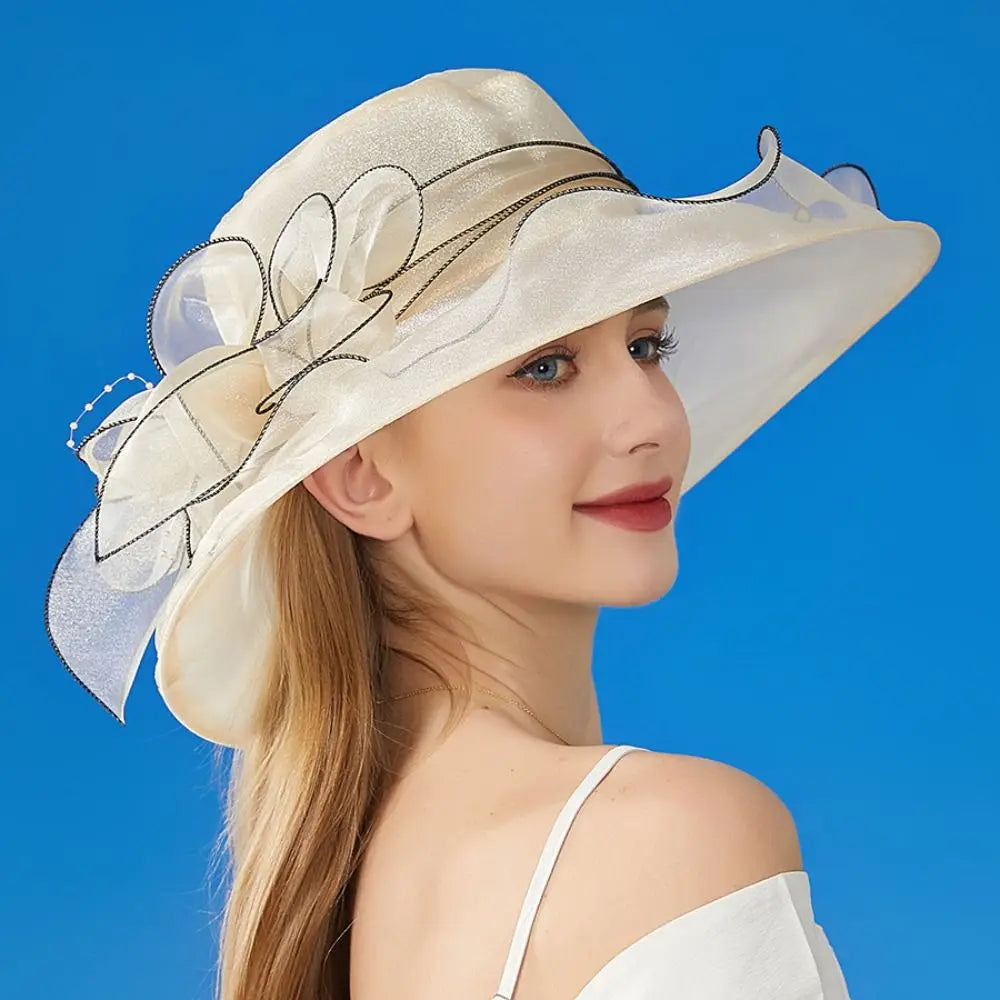 Solid Color Flowers Women Derby Hat