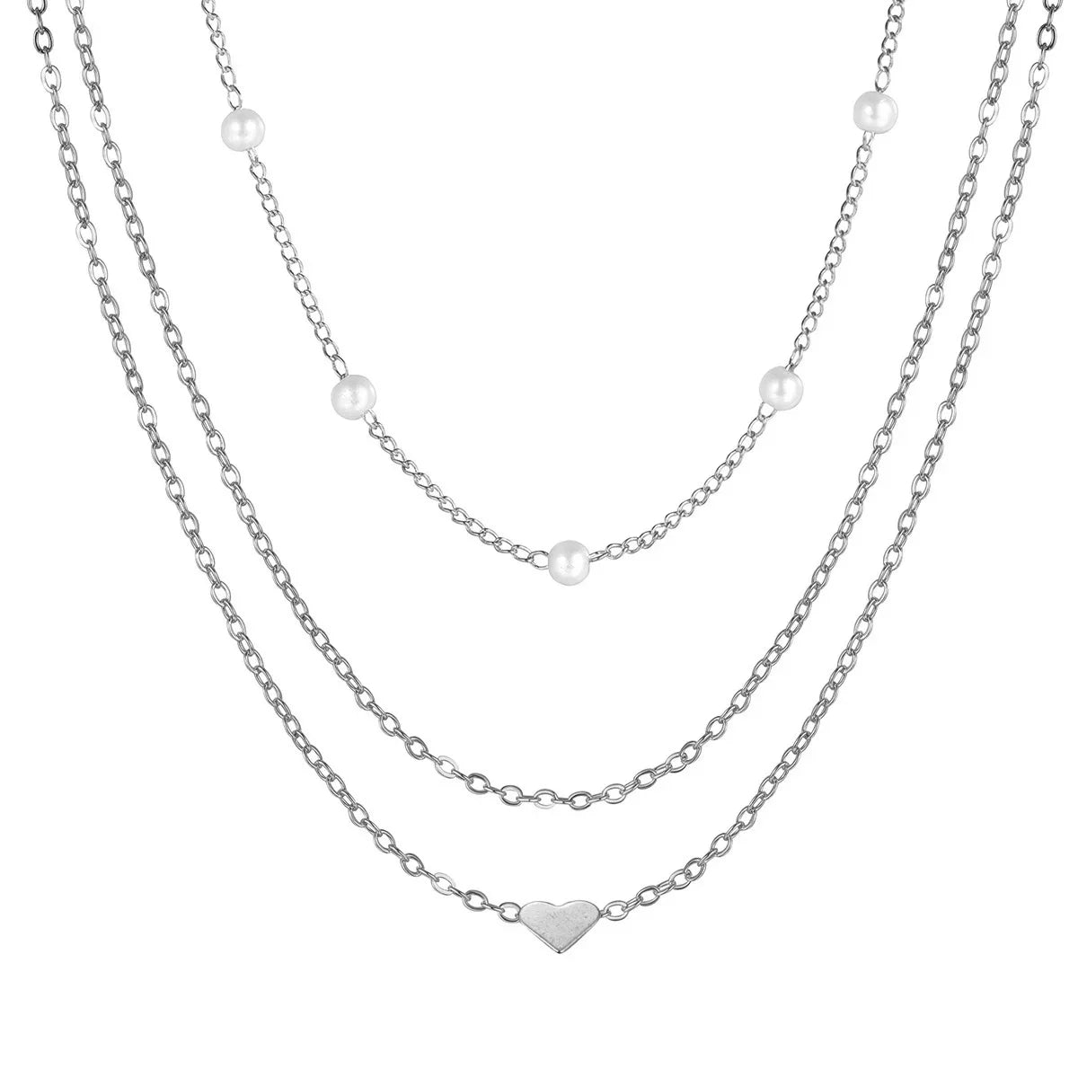 Cross & Heart Pendant Necklace