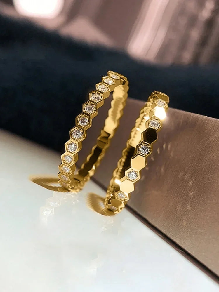 Sterling Silver Zircon Ring Set