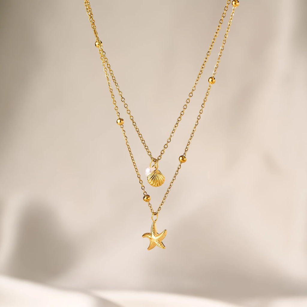 Beach Charm Layered Necklace