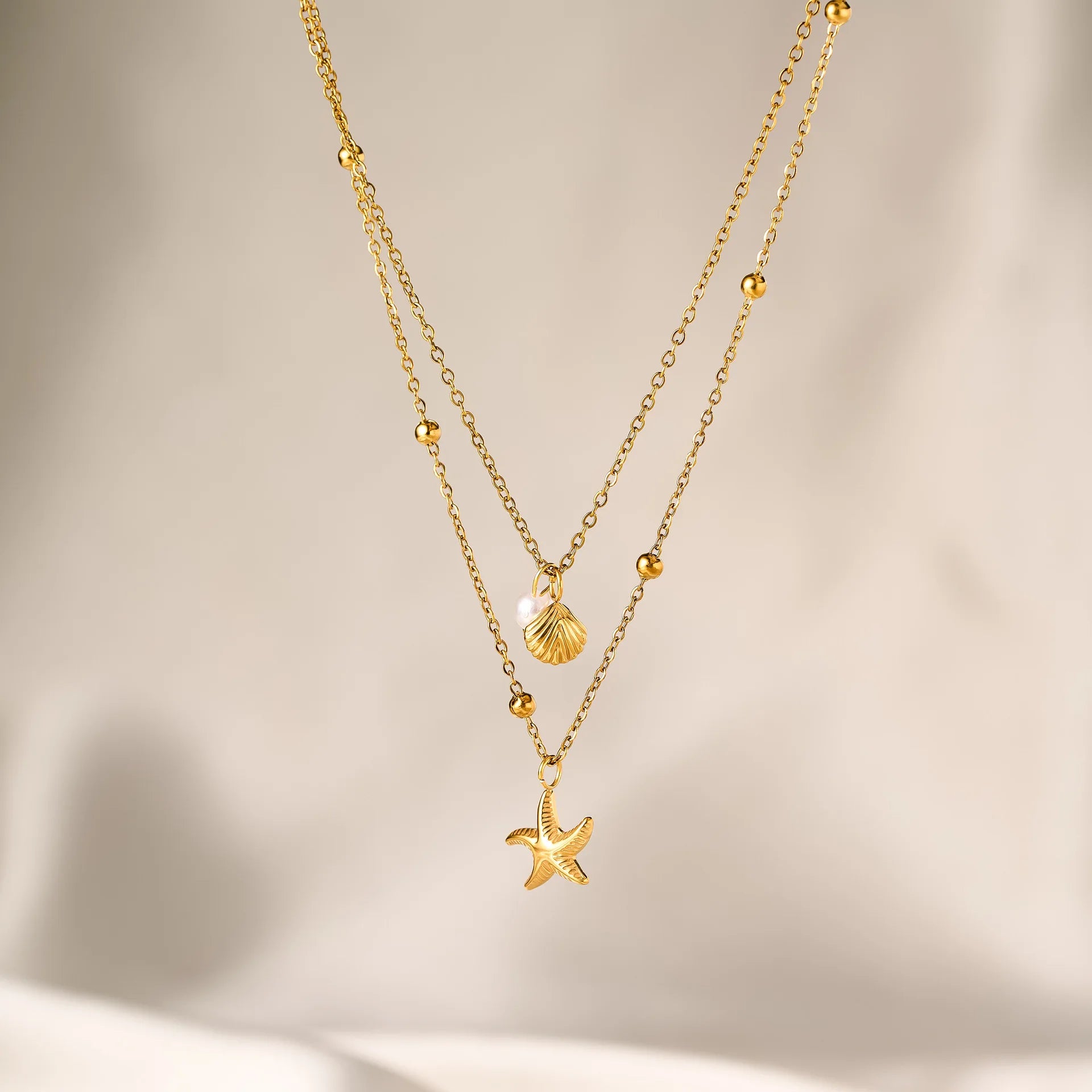 Beach Charm Layered Necklace