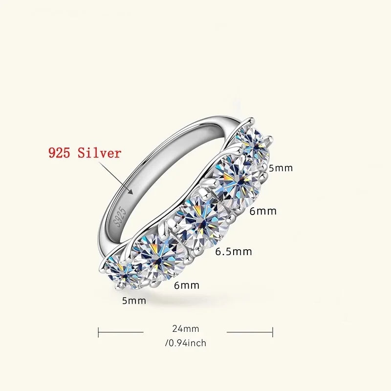 Sparkling Moissanite Stack Ring
