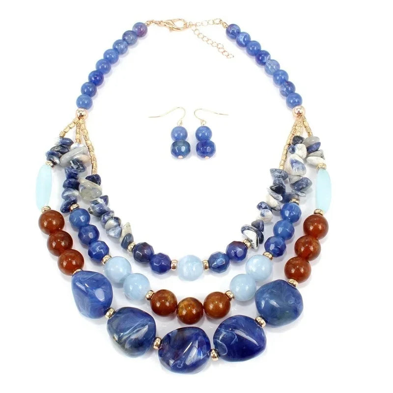 Collier ras du cou coloré pour femmes, bijoux fantaisie, bracelet africain en pierre naturelle pour femmes