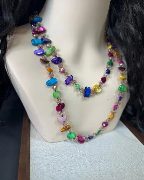 Natural Stone Layered Necklace