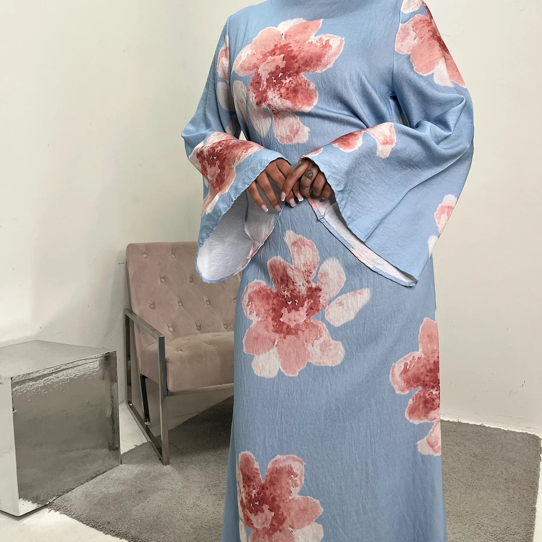 Elegant Bell Sleeve Islamic Dress