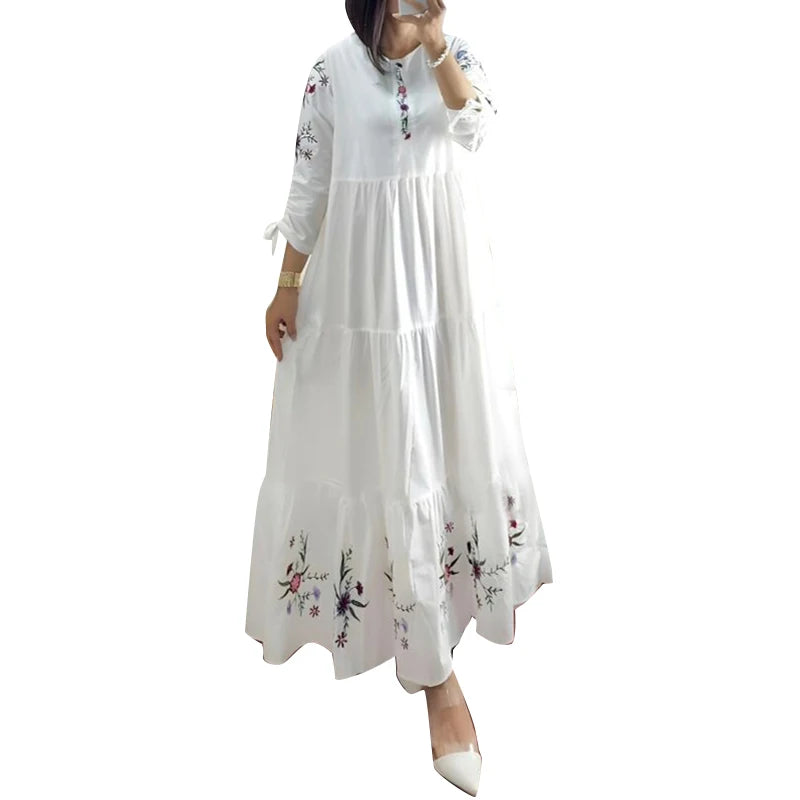 Women's Floral Abaya-Inspired Maxi Dress