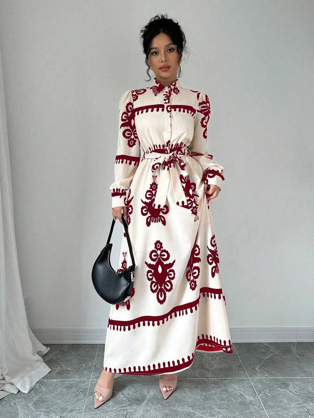 Printed Ankle-Length Maxi Dress