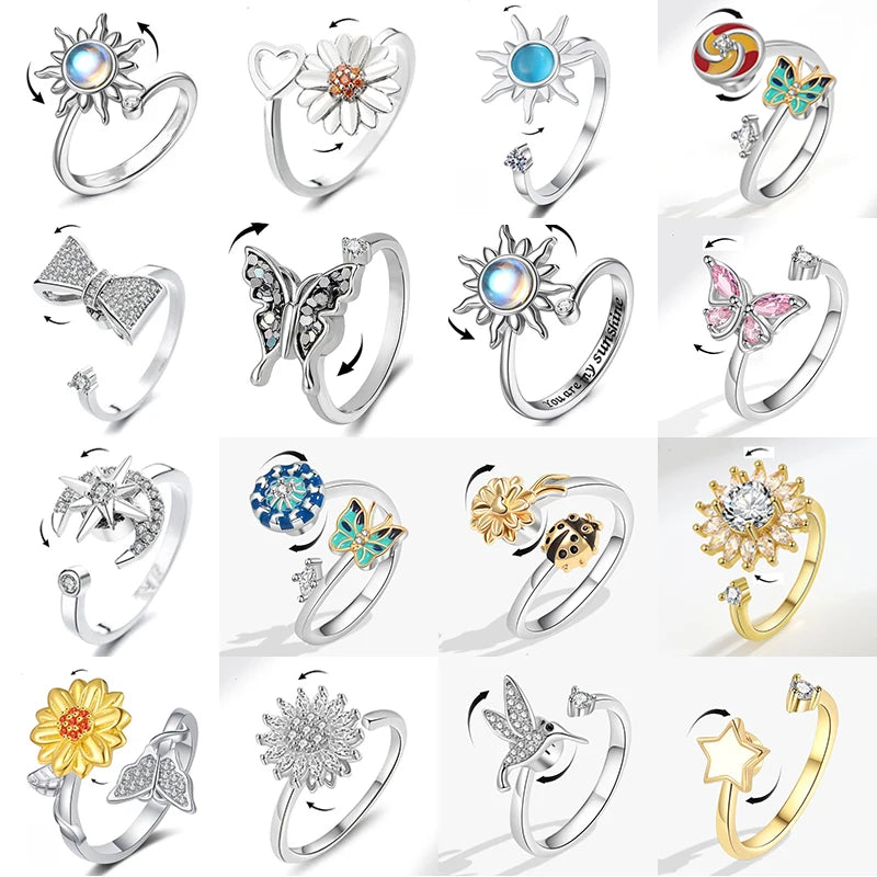 Floral Spinner Knuckle Ring